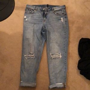 Ripped boyfriend style jeans